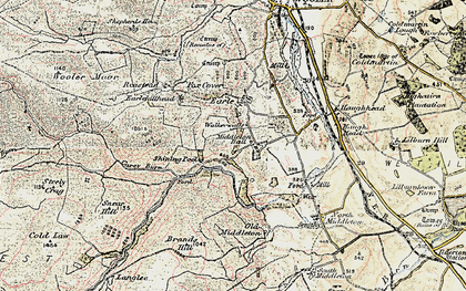 Old map of Wooler Common in 1901-1903