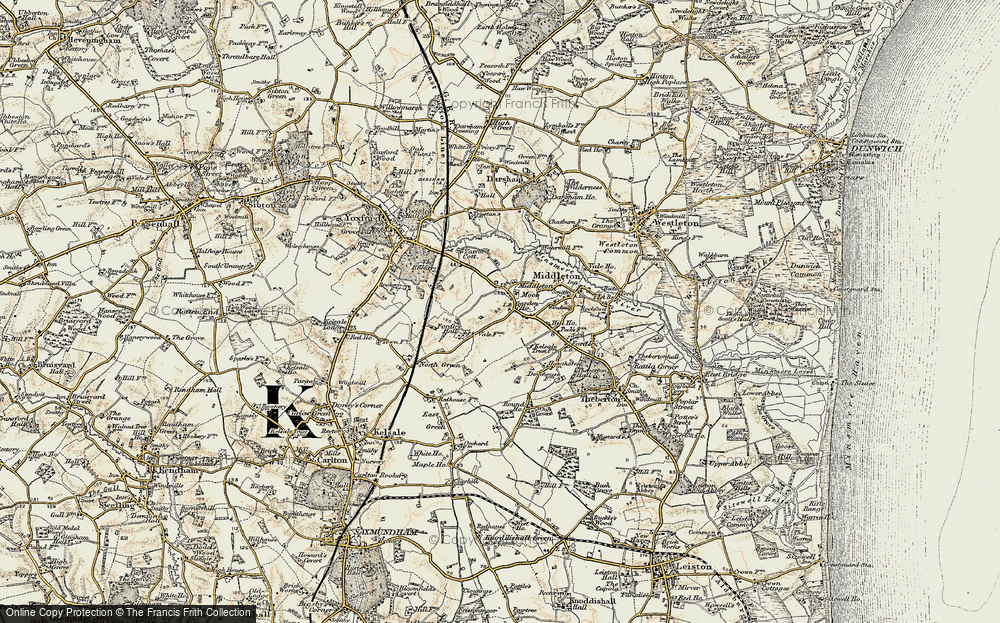 Old Map of Middleton Moor, 1901 in 1901