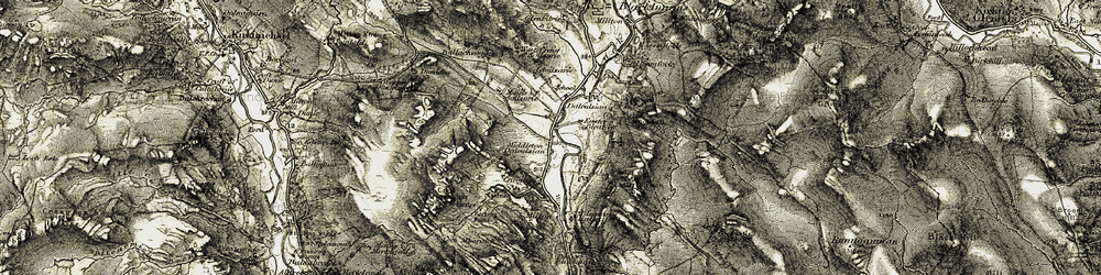 Old map of Middleton of Dalrulzian in 1907-1908