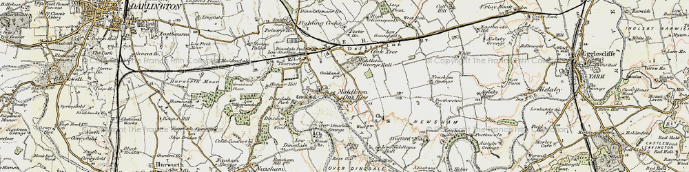 Old map of Middleton One Row in 1903-1904
