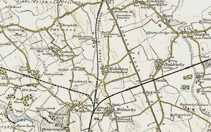 Old map of Middleton Quernhow in 1903-1904