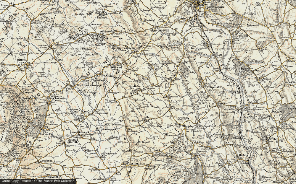 Old Map of Middleton Scriven, 1902 in 1902