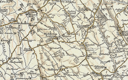 Old map of Middleton Scriven in 1902