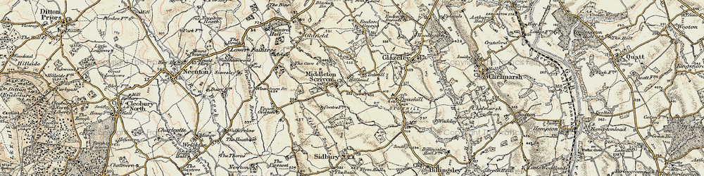Old map of Middleton Scriven in 1902