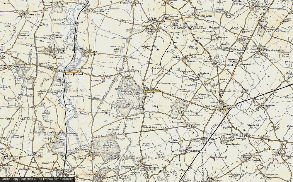 Old Map of Middleton Stoney, 1898-1899 in 1898-1899