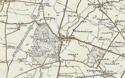 Old map of Middleton Stoney in 1898-1899
