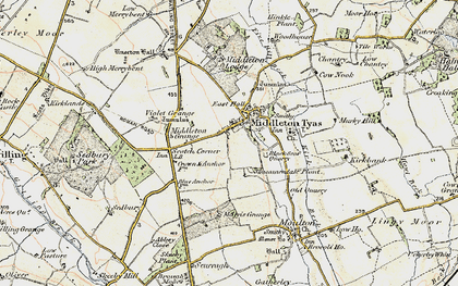 Old map of Middleton Tyas in 1903-1904