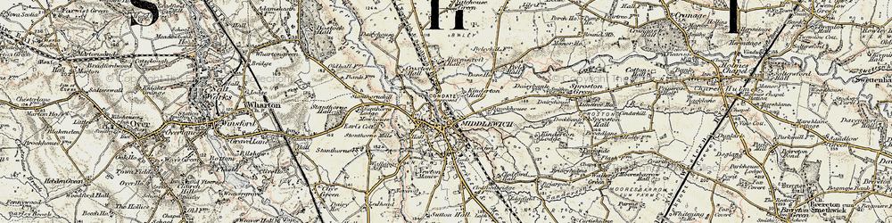 Old map of Middlewich in 1902-1903