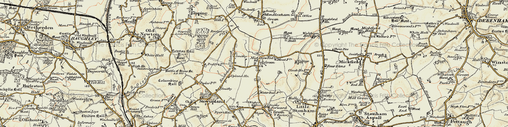 Old map of Middlewood Green in 1899-1901