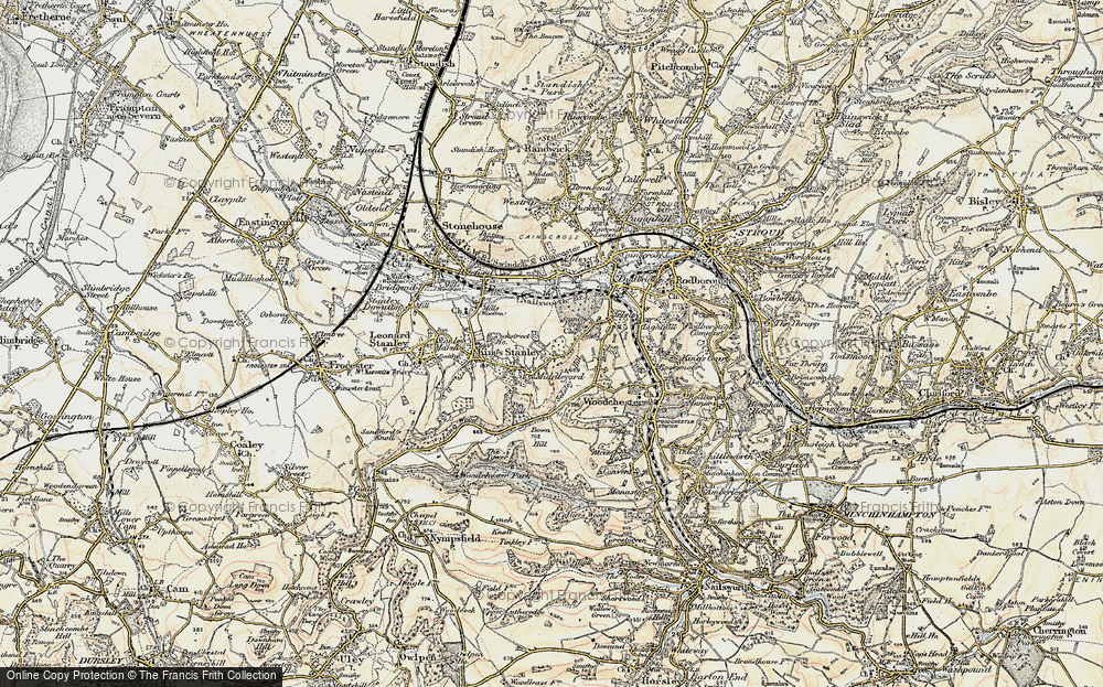 Old Map of Historic Map covering Bown Hill in 1898-1900