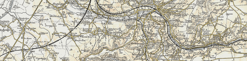 Old map of Bown Hill in 1898-1900