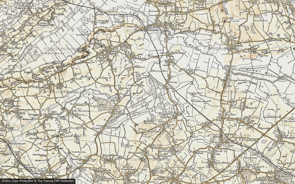 Old Map of Midelney, 1898-1900 in 1898-1900