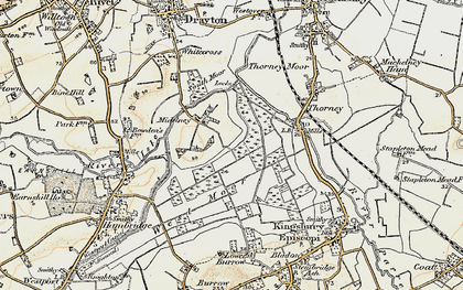 Old map of Midelney in 1898-1900