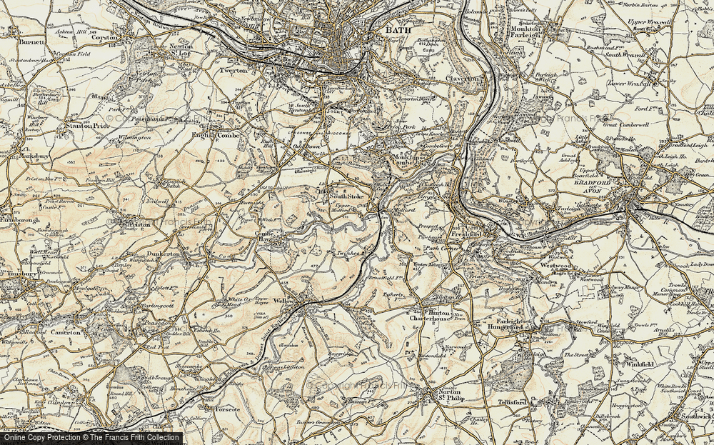 Old Map of Midford, 1898-1899 in 1898-1899