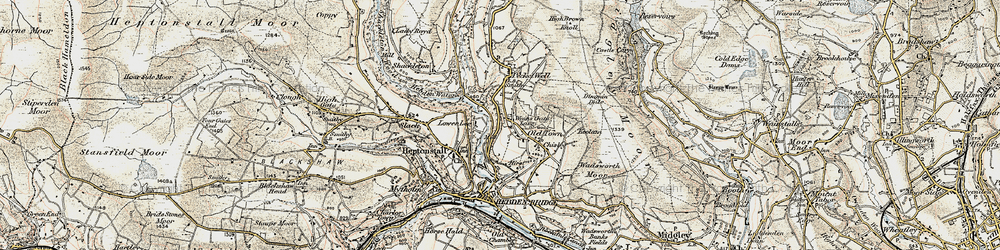 Old map of Midgehole in 1903