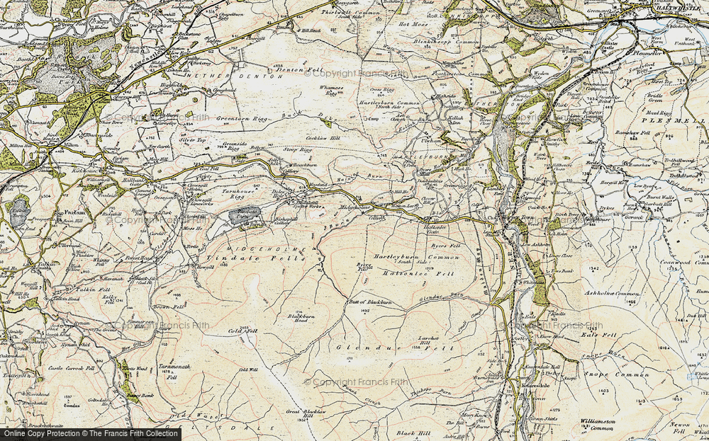 Old Map of Historic Map covering Butt of Blackburn in 1901-1904