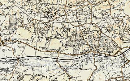 Old map of Midgham in 1897-1900
