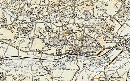 Old map of Midgham Green in 1897-1900