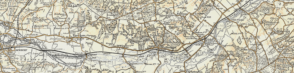 Old map of Midgham Green in 1897-1900
