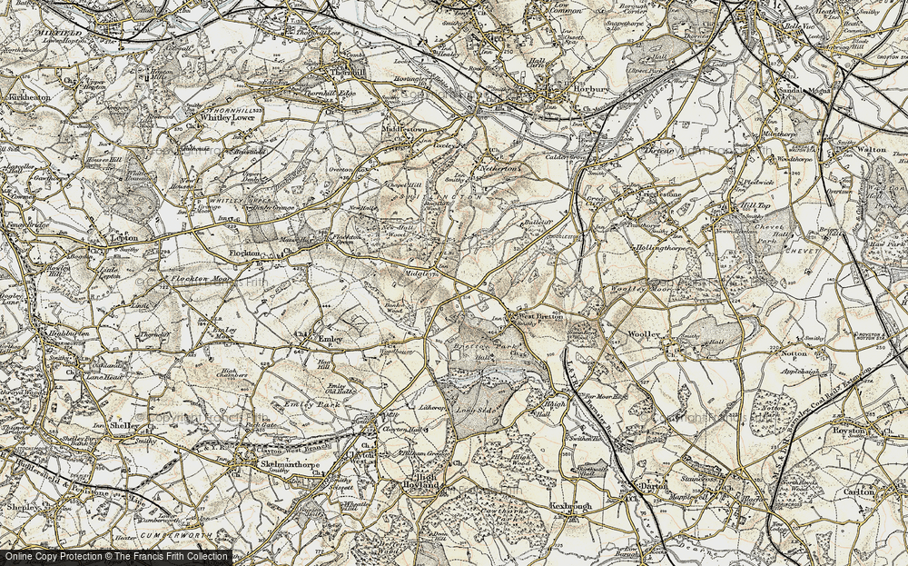Old Map of Midgley, 1903 in 1903