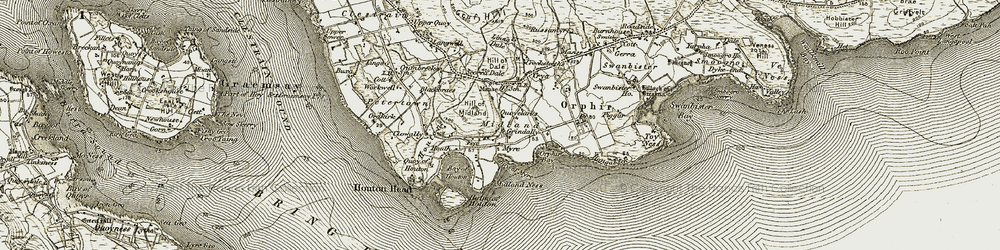 Old map of Bay of Myre in 1911-1912