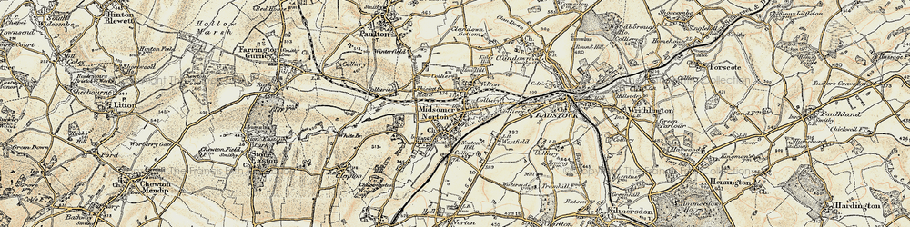 Old map of Midsomer Norton in 1899