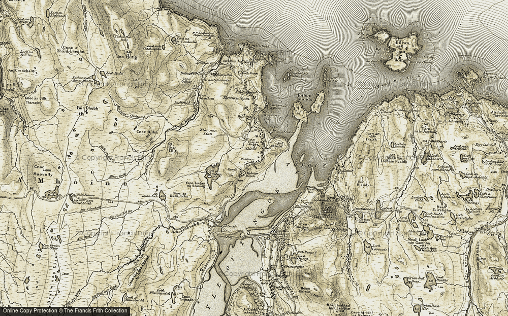 Old Map of Historic Map covering Ard Skinid in 1910-1912