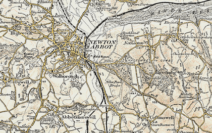 Old map of Milber in 1899
