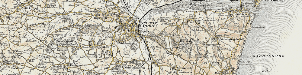 Old map of Milber in 1899