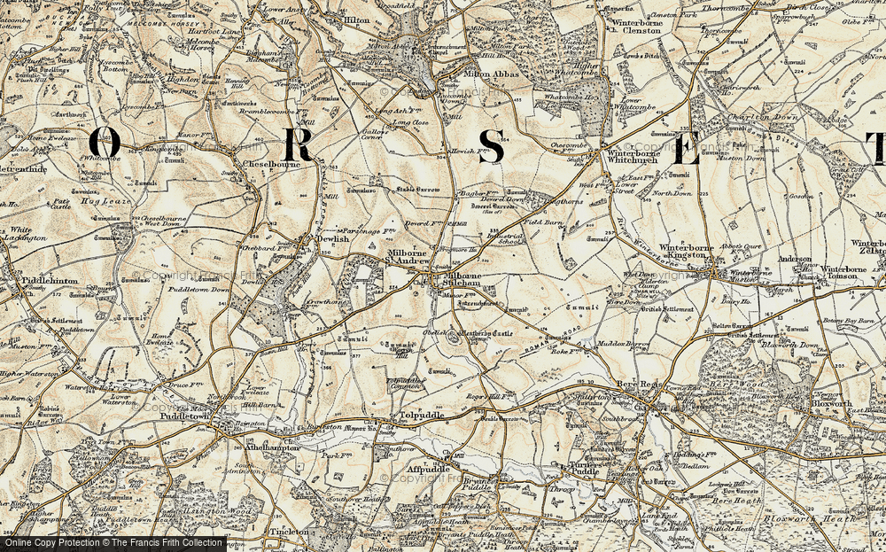 Old Map of Milborne St Andrew, 1897-1909 in 1897-1909