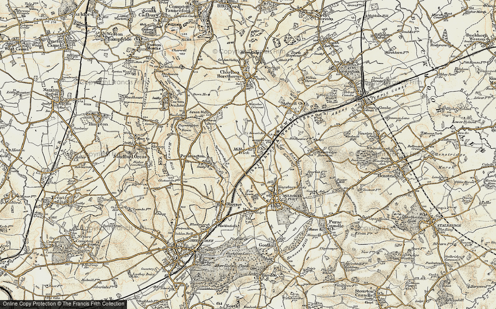 Old Map of Milborne Wick, 1899 in 1899