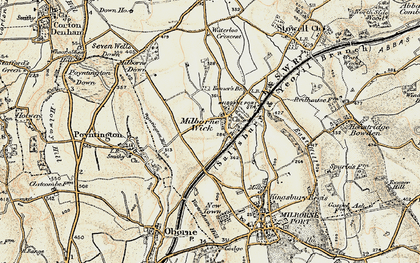 Old map of Milborne Wick in 1899