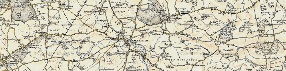 Old map of Milbourne in 1898-1899
