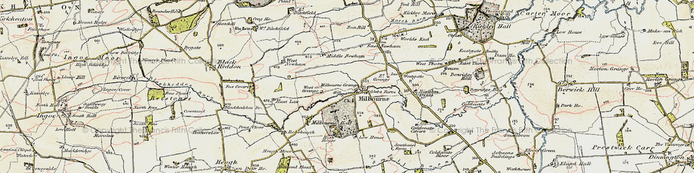 Old map of Milbourne Grange in 1901-1903