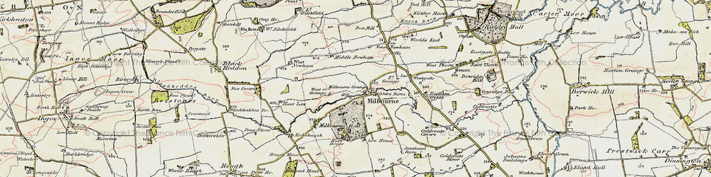 Old map of Milbourne in 1901-1903