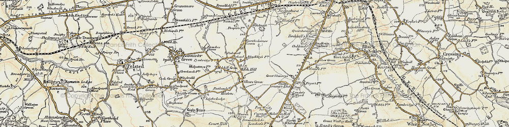Old map of Milch Hill in 1898-1899
