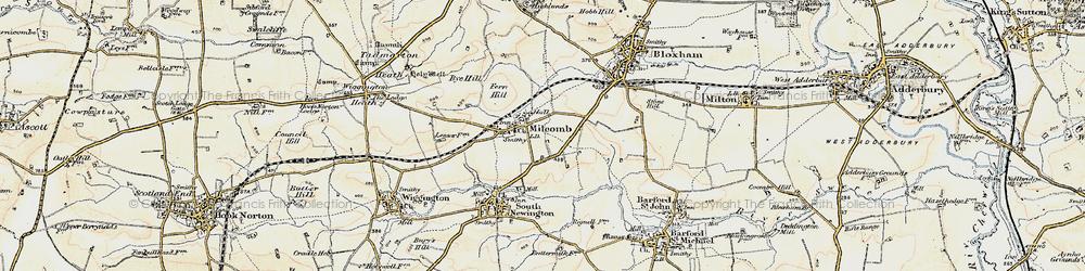 Old map of River Swere in 1898-1901