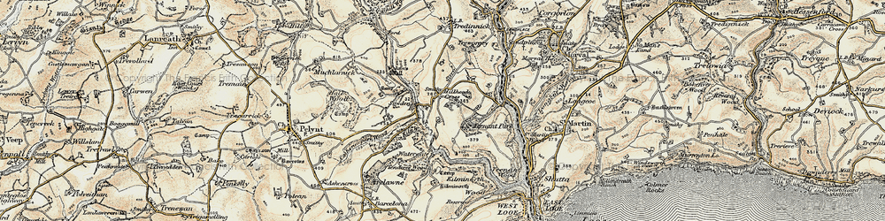 Old map of Milcombe in 1900