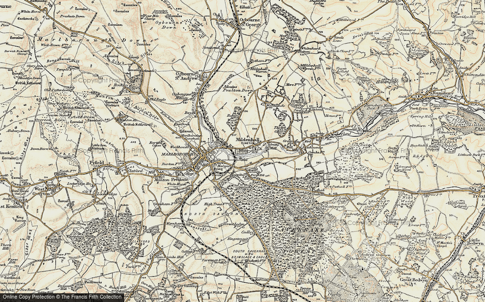 Old Map of Mildenhall, 1897-1899 in 1897-1899