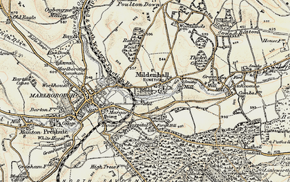 Old map of Mildenhall in 1897-1899
