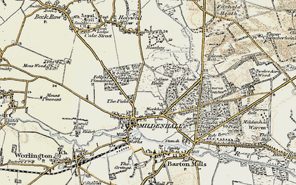 Old map of Mildenhall in 1901