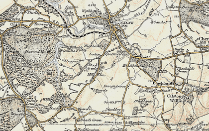 Old map of Mile Elm in 1899