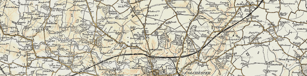 Old map of Mile End in 1898-1899