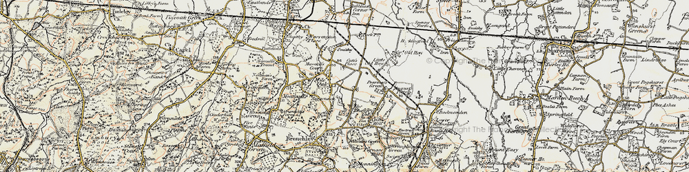 Old map of Mile Oak in 1897-1898