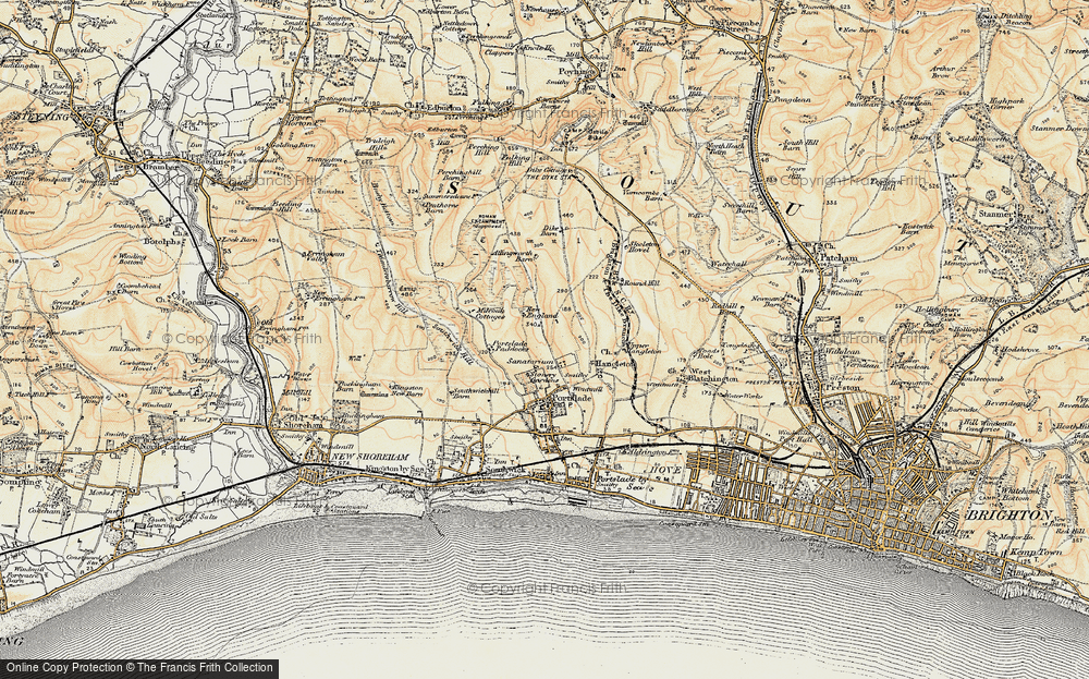 Old Map of Mile Oak, 1898 in 1898