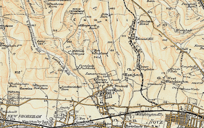 Old map of Mile Oak in 1898
