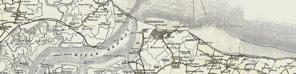 Old map of Mile Town in 1897-1898