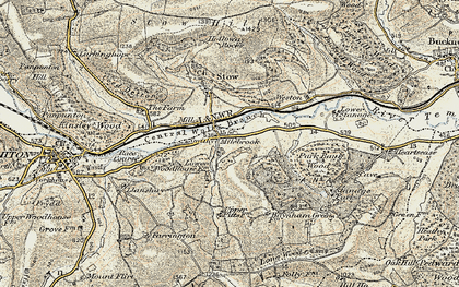 Old map of Milebrook in 1901-1903