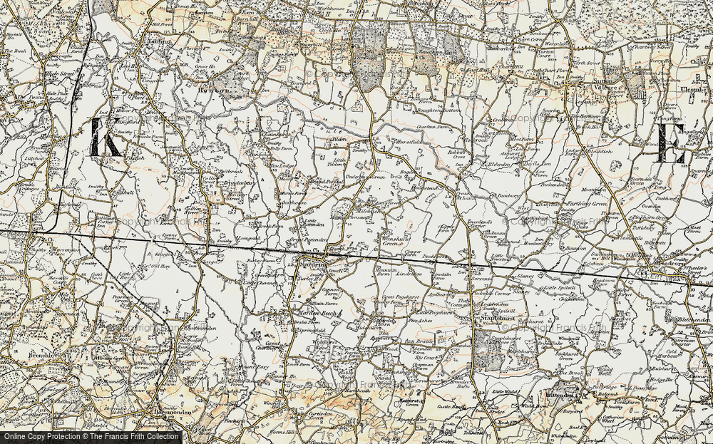 Old Map of Milebush, 1897-1898 in 1897-1898