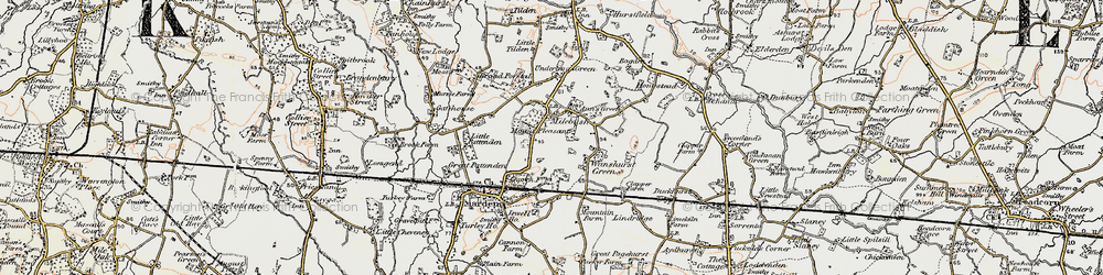 Old map of Milebush in 1897-1898